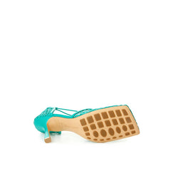 Bottega Veneta Green Fabric And Leather Sandal