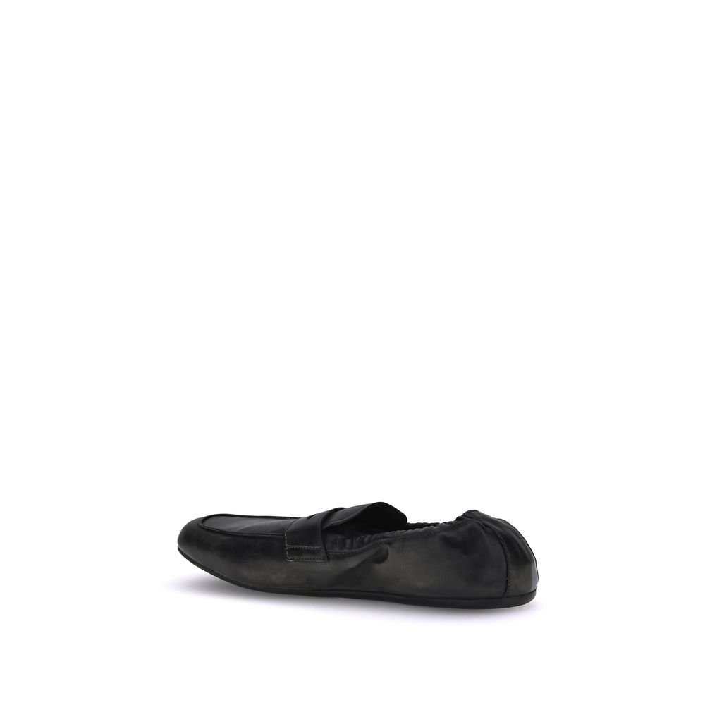 Prada Antiqued leather Shuffle Loafers