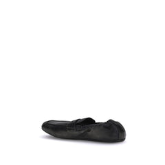 Prada Antiqued leather Shuffle Loafers