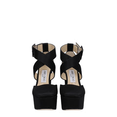 Jimmy Choo Black Satin Sandal