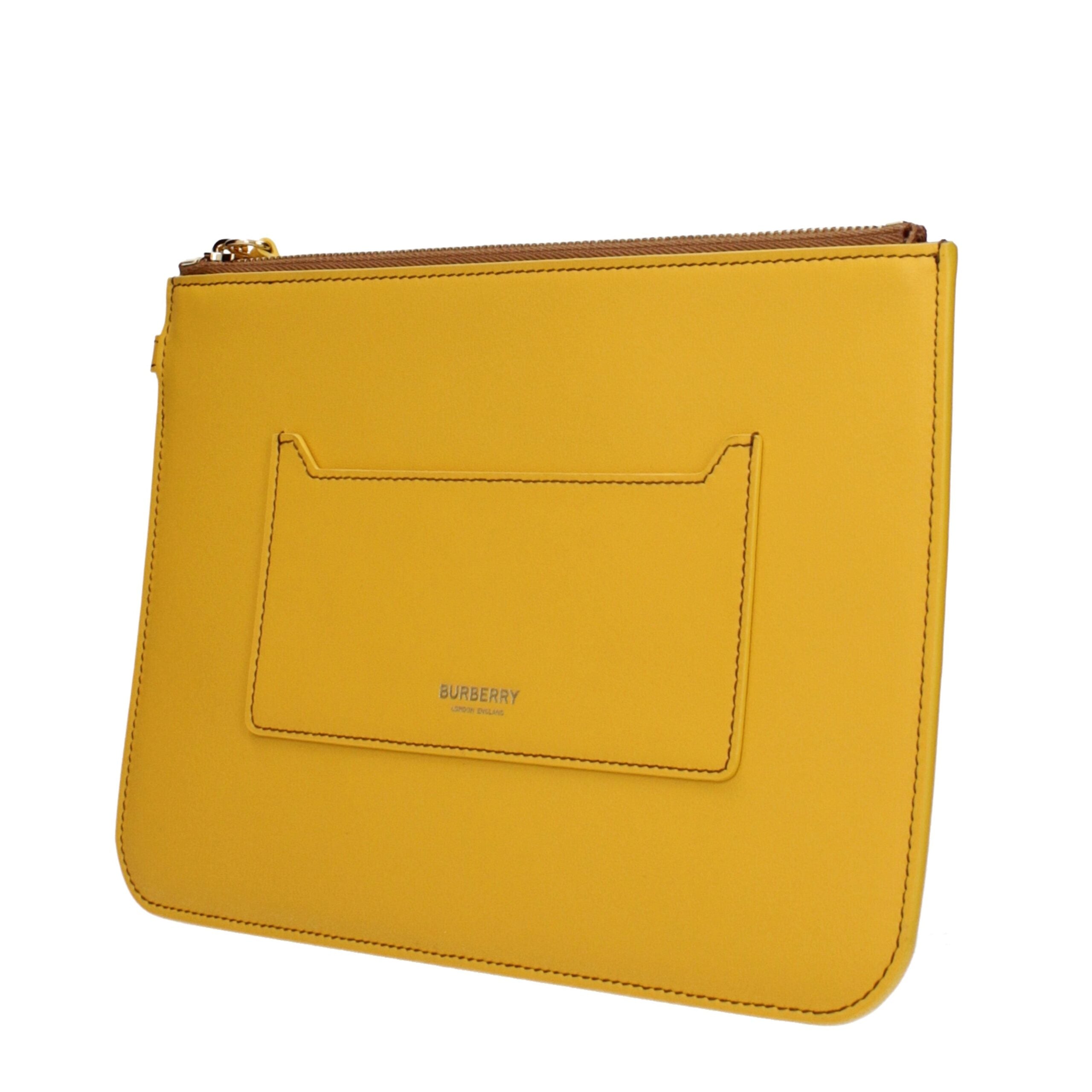 Burberry Yellow Leather Clutch Bag